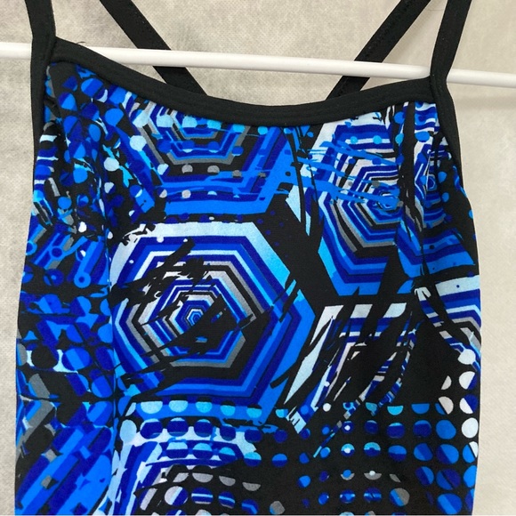 DOLFIN Reliance Bee Hive V Racer Back Blue Black White Womens Size 28 - Picture 10 of 16